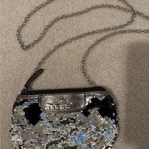Brighton Silver and Black Sequin Crossbody Bag